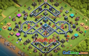 Top Town Hall 13 Trophy Base - Anti 3 Stars & Symmetric Design #20495