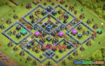 Top Town Hall 13 Trophy Base: Anti 3 Stars & Symmetric Design #20574