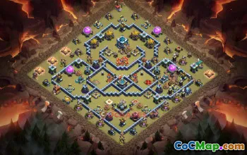 Top Town Hall 13 War Base: CC-Lava & Headhunters Setup #19275