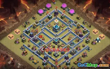 Top Town Hall 13 War Base | Clash of Clans Base Link #23209