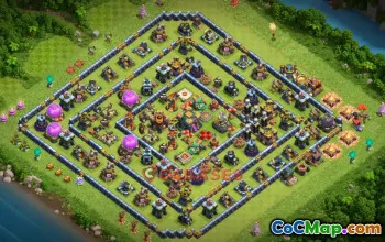 Top Town Hall 14 Farming Base - Anti 2 Stars Ring Design #19181