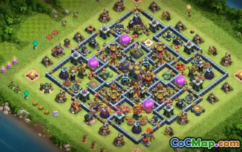 Top Town Hall 14 Farming Base: Anti 3 Stars & Symmetric Design #20849