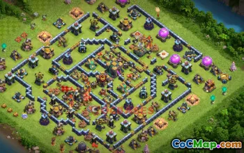 Top Town Hall 14 Farming Base | Anti-Ground & Queen Walk #20759