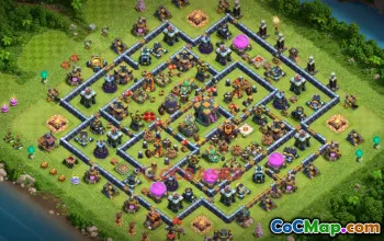 Top Town Hall 14 Farming Base: Symmetric & Anti-Ground #19759