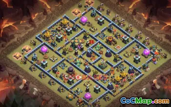 Top Town Hall 14 Hybrid Base - Anti 2 Stars & Air Defense #21200