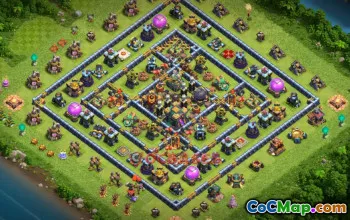 Top Town Hall 14 Hybrid Base for CWL, War & Farming #20865
