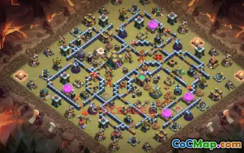 Top Town Hall 14 War Base: Anti-Air & Anti-2 Star Link #19771