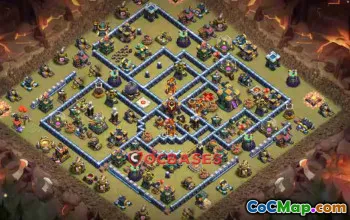 Top Town Hall 14 War Base for Anti Electro Dragon | COC #24077