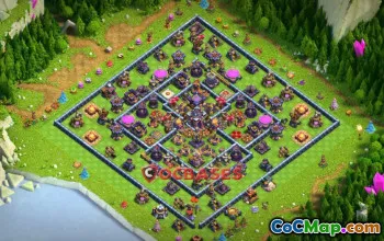 Top Town Hall 15 Hybrid Base: Anti-Witch Trophy Ring #20728