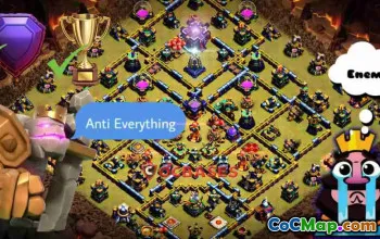 Top Town Hall 15 Trophy Base: Anti 3-Star Diamond Style #22887