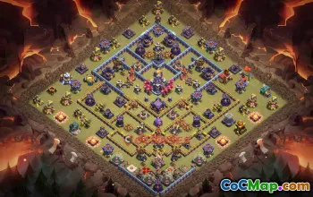 탑 타운홀 15 전쟁 기지: 얼음 골렘 및 풍선 전략 #18683