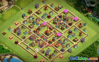 कुलों के संघर्ष के लिए शीर्ष टाउन हॉल 16 युद्ध अड्डा - 2 ड्रैगन राइडर्स #18619