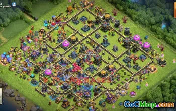 Top Town Hall 18 War Base with Copy Link #56778