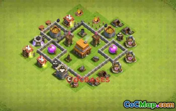 Top Town Hall 4 Base Designs: Anti 1 Star & Hybrid Tactics #24514