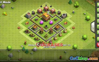 Top Town Hall 4 Farming Base: Anti-Giant & Hybrid Setup #24358