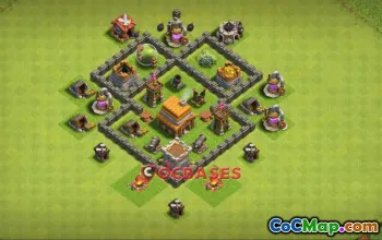 Top Town Hall 4 Farming Base | Clash of Clans Copy Link #22826