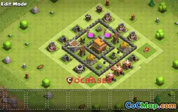 Top Town Hall 4 Hybrid Base Design - Clash of Clans #24289