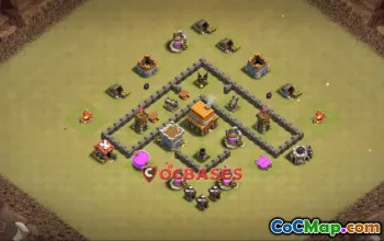 Top Town Hall 4 War Base - Clash of Clans Copy Link #22769