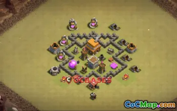 Top Town Hall 4 War Base - Clash of Clans Strategy Guide #23691