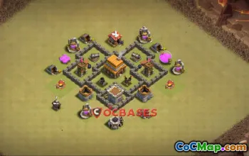 Top Town Hall 4 War Base Copy Link | Clash of Clans #23348