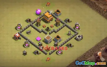 Top Town Hall 4 War Base - Copy Link & Clash of Clans Tips #23109