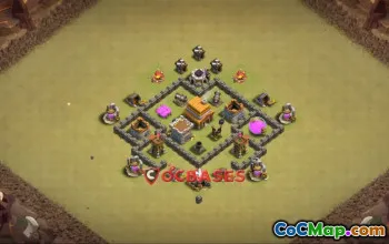 Top Town Hall 4 War Base Designs - Clash of Clans #23278