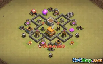 Top Town Hall 4 War Base Layouts - Clash of Clans #23501