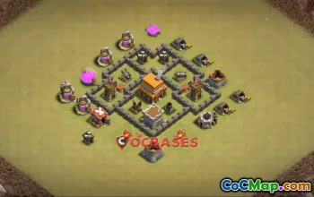 Top Town Hall 4 War Base Plans for Clash of Clans #22696