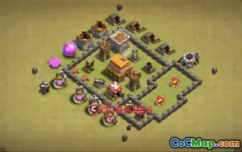 Top Town Hall 4 War Base Strategies & Copy Link | CoC #22643
