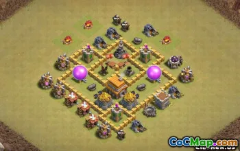 Tòa thị chính hàng đầu 5 Bố cục cơ sở cho COC: Bản đồ nông nghiệp và cúp #14079