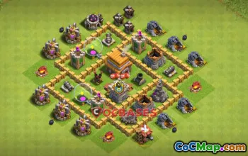 Top Town Hall 5 Hybrid Base - Anti 2 Stars for Clash of Clans #19921