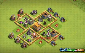Top Town Hall 5 Hybrid Base - Anti 3 Stars & Compact Design #19808