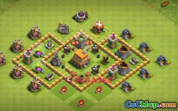 Top Town Hall 5 Hybrid Base - Anti 3 Stars & Farming Guide #21569