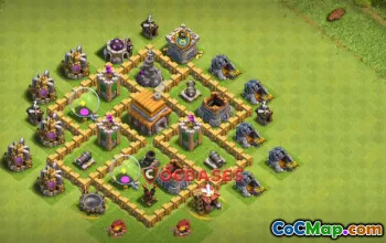 Top Town Hall 5 Hybrid Base - Anti 3 Stars Guide #20705
