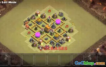 Top Town Hall 5 Trophy Base - Anti 3 Stars & Symmetric Design #24416