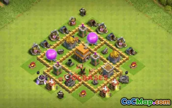 Top Town Hall 5 Trophy Base: Anti-Ground & Giant Layouts #24451