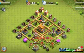 Top Town Hall 5 Trophy Base for Clash of Clans: Anti-Giant #24409