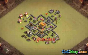 Top Town Hall 5 War Base: Anti 2 Stars & Creative Design #24359