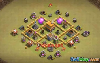 Top Town Hall 5 War Base: Anti-Giant & CWL Copy Link #21981