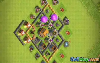 Top Town Hall 5 War Base Layout - Anti-Air & Anti-Balloon #24271