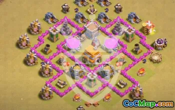 Top Town Hall 6 Base Layouts & Maps #55186