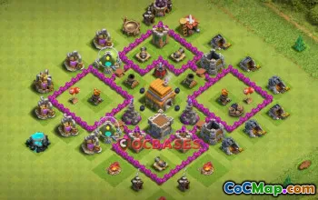 Top Town Hall 6 Hybrid Base: Anti-2 Stars & Compact Design #19939
