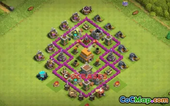 Top Town Hall 6 Hybrid Base | Anti-2 Stars, Compact Design #20581