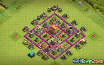 Top Town Hall 6 Hybrid Base: Anti-2 Stars & Compact Design #20644