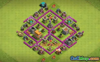 Top Town Hall 6 Hybrid Base: Anti 3 Stars & Compact Design #19814