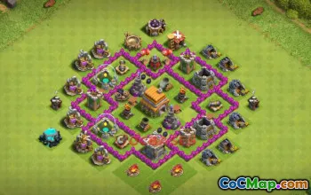 Top Town Hall 6 Hybrid Base for Clash of Clans | Anti 2 Stars #19841