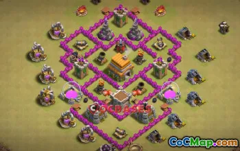 Top Town Hall 6 War Base - Anti Air & 3 Star Defense #20445