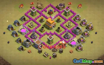 Top Town Hall 6 War Base: Anti-Air & Copy Link - COC #20681