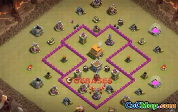 Top Town Hall 6 War Base: Anti-Dragon & Anti-Hog Layout #20298