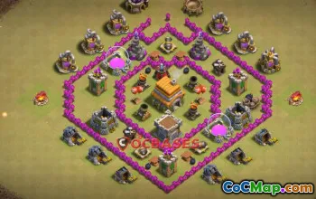 Top Town Hall 6 War Base Design & Copy Link - Clash of Clans #21296